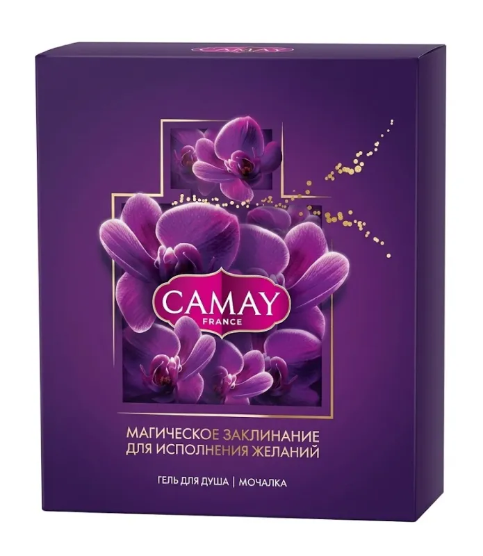 Подарочный набор Camay «Магическое заклинание для исполнения желания» (гель для душа + мочалка)