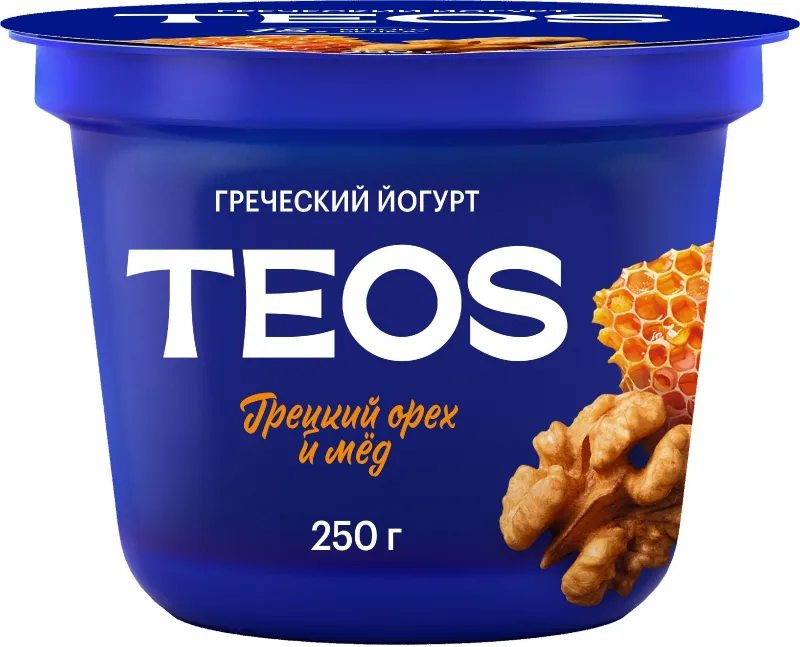 Греческий Йогурт "TEOS" Грецкий орех и мёд, 2%, 250гр
