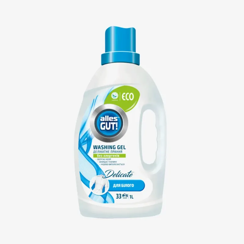 Гель Alles GUT для деликатной стирки белых тканей Eco, 1 л