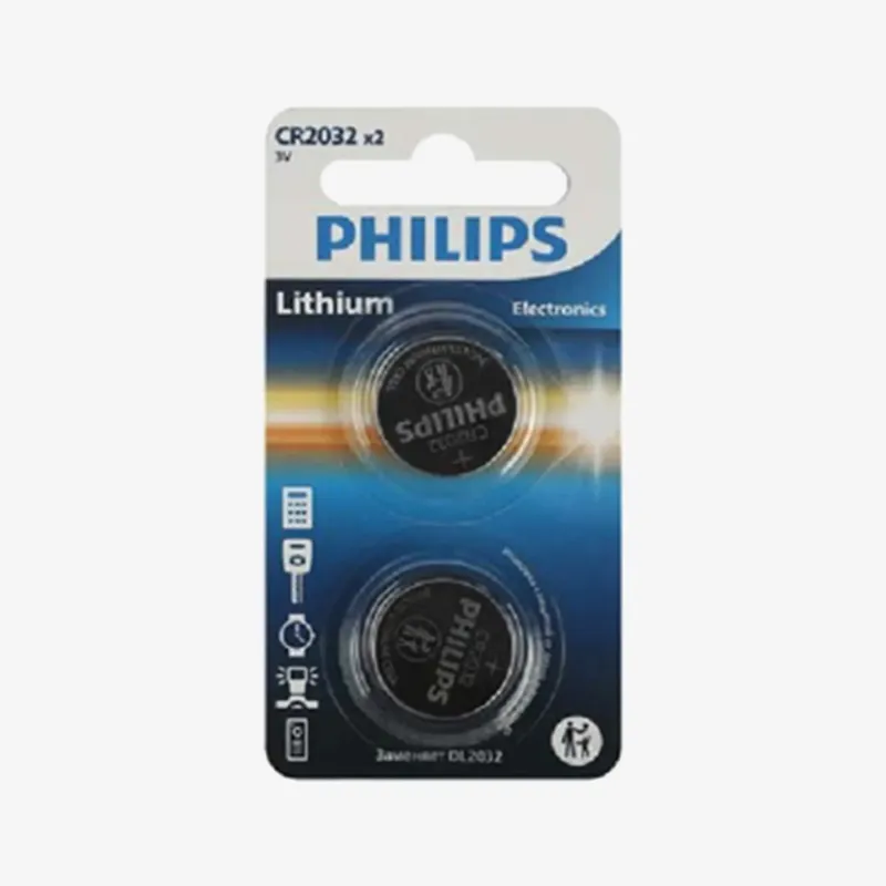 Батарейки Philips CR2032P2/51 литиевые, 2 шт