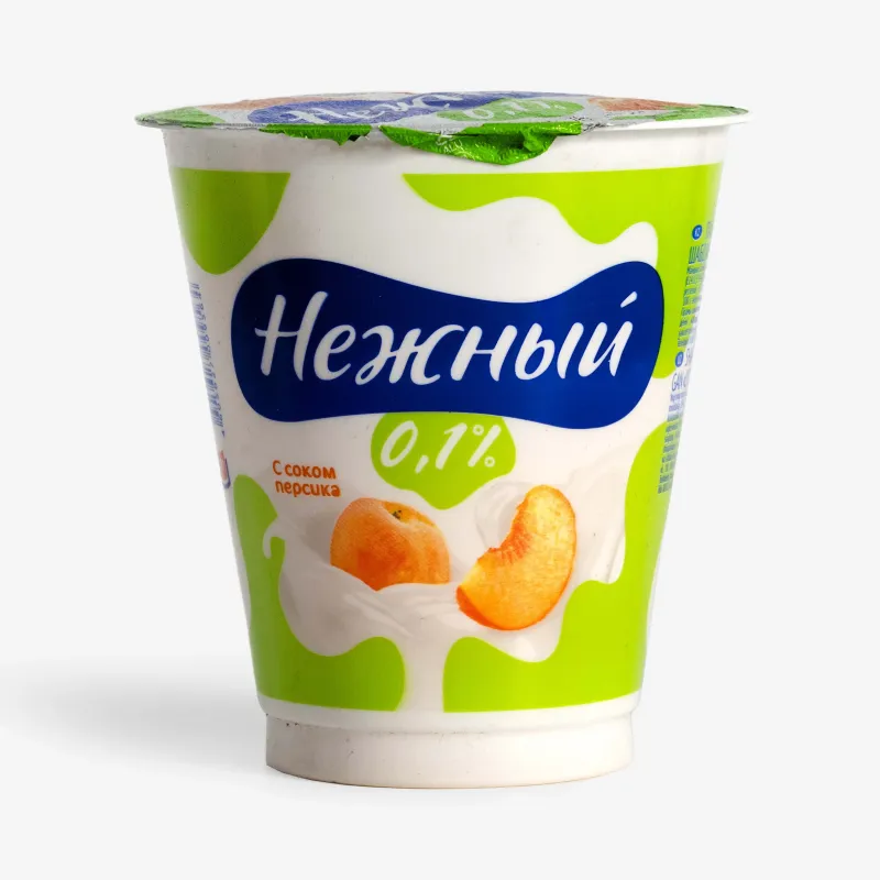 Йогурт Нежный лёгкий с соком персика 0.1%, 320 г