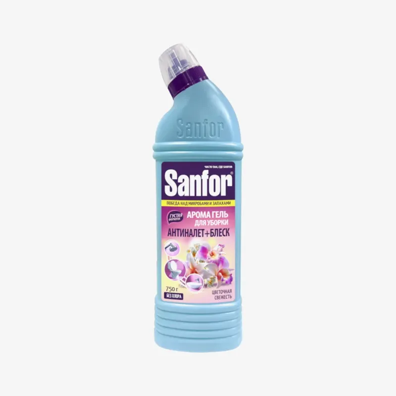 Гель Sanfor для чистки сантехники, цветочная свежесть, 750 г