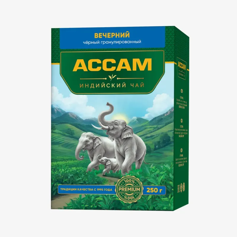 Чай Ассам черный гранулированный Вечерний, 250 г