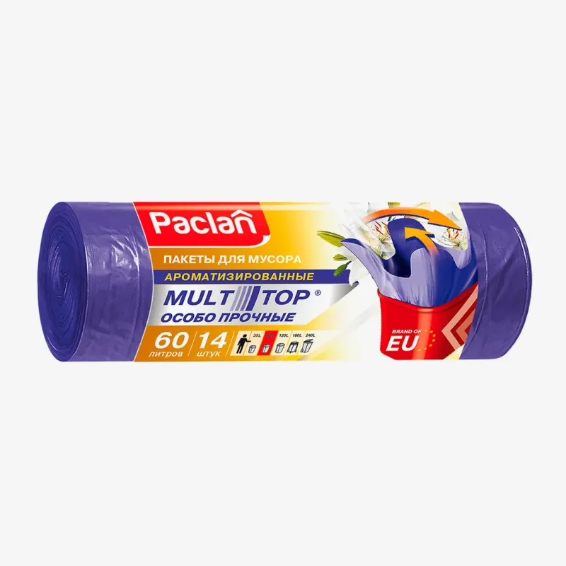 Мешки для мусора Paclan Multi-Top Aroma 60 л, 14 шт