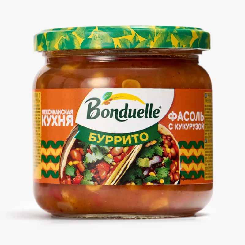 Фасоль Bonduelle красная с кукурузой по-мексикански в соусе Буррито, 350 мл