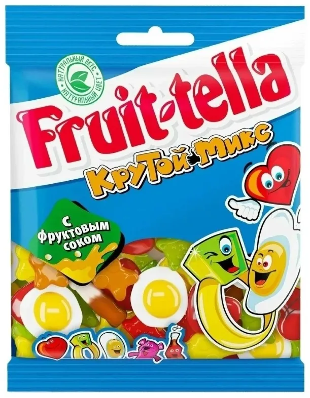 Мармелад Fruit-tella Крутой микс с фруктовым соком жевательный 70 г