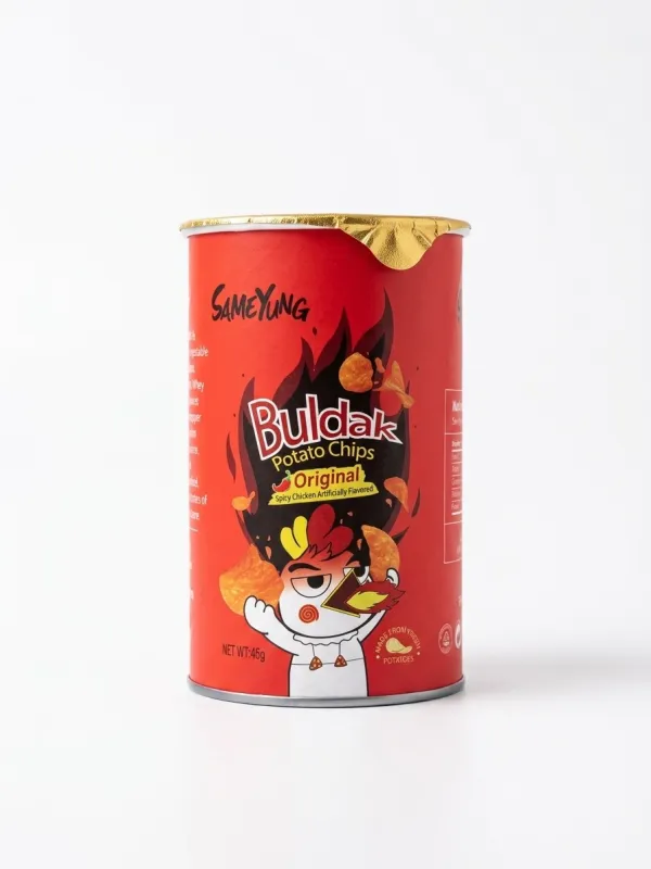 Buldak Potato Chips Original, картофельные чипсы со вкусом острой курицы, 45 г