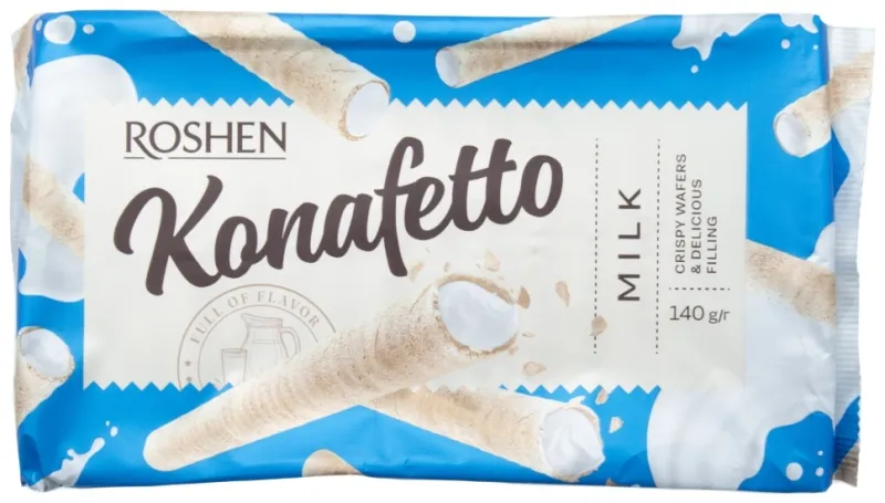 ROSHEN трубочки Konafetto молочные 140 г