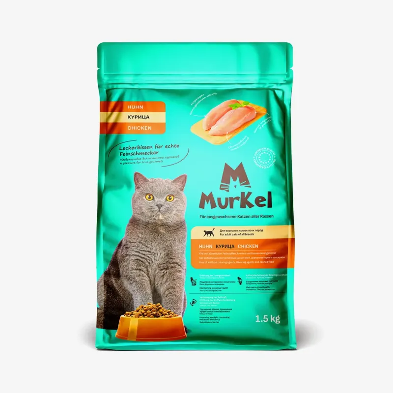 Корм Murkel сухой для кошек курица, 1.5 кг