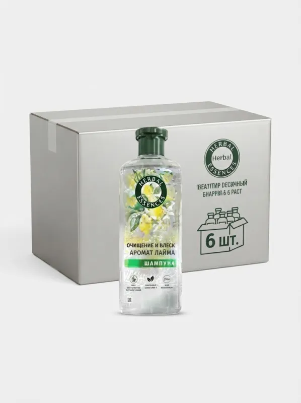 Шампунь Herbal Essences «Очищение и Блеск Аромат Лайма», 350 мл (Коробка, 6 штук)