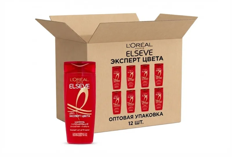 Шампунь для волос L'Oreal Paris Elseve Эксперт Цвета, оптовая упаковка 12 шт.