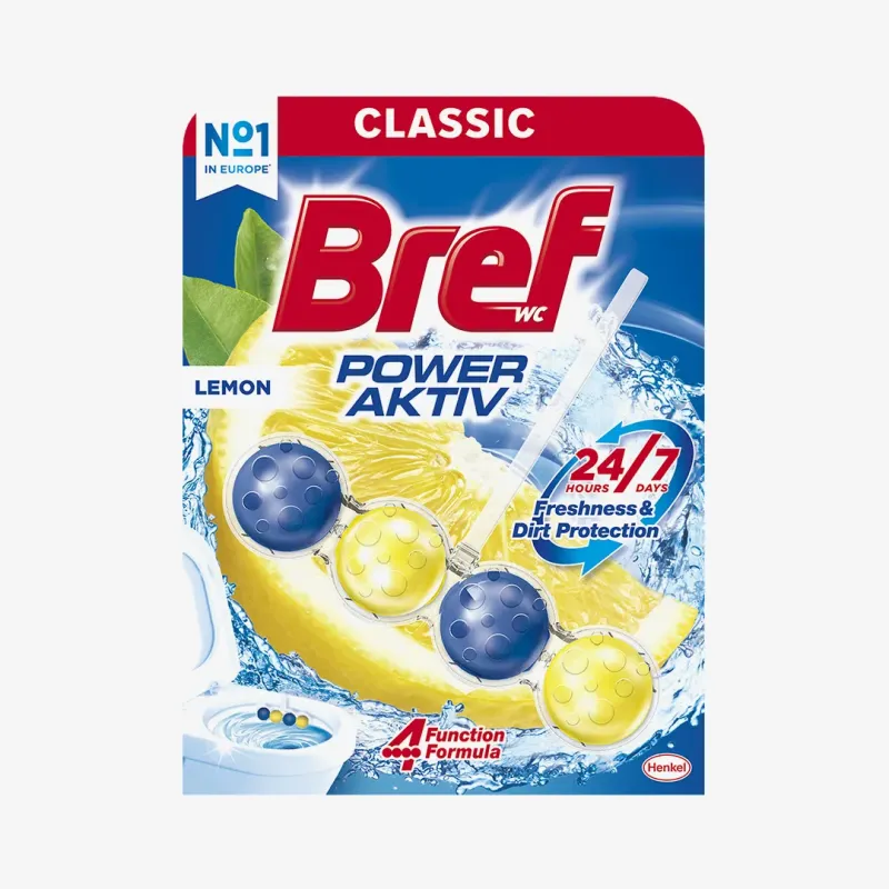 Туалетный блок Bref Сила актив лимонная свежесть 1 шт
