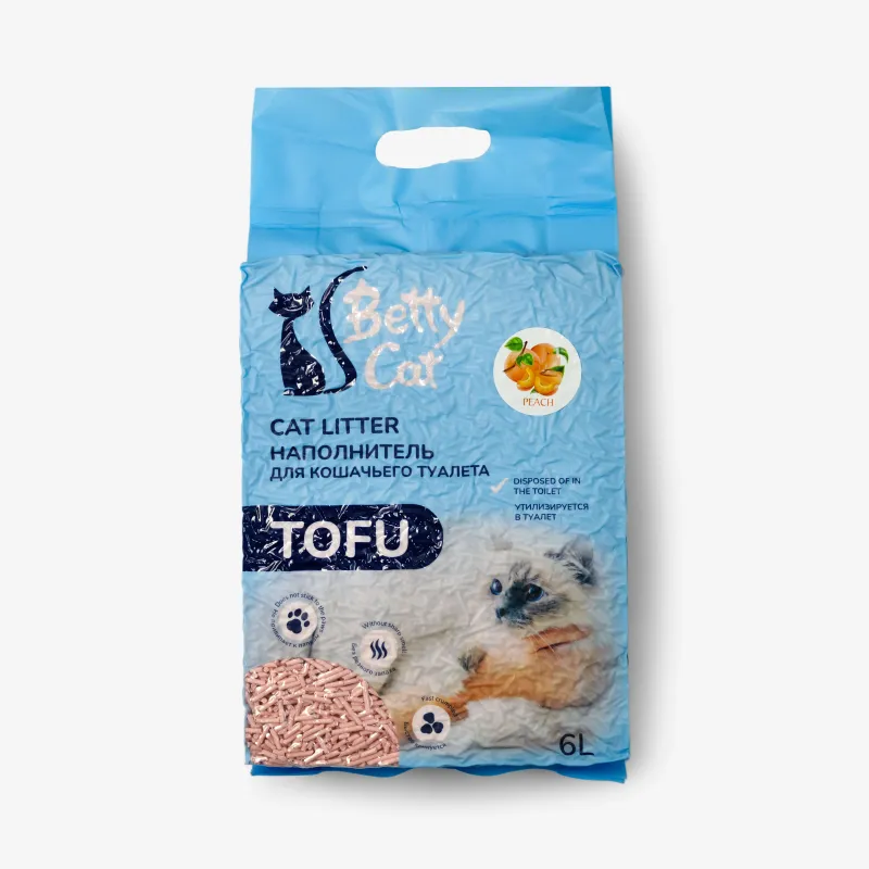 Наполнитель Betty Cat тофу для кошек персик, 6 л