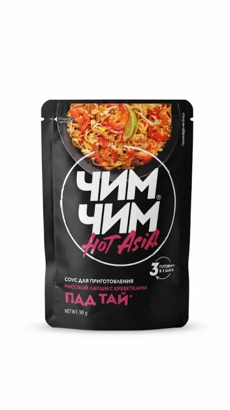 Соус для приготовления рисовой лапши с креветками «Пад Тай» «Чим Чим» Hot Asia, 90 г