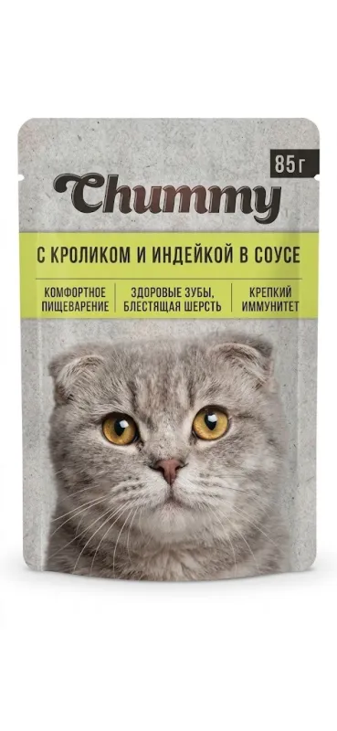 Chammy кусочки в соусе кролик, индейка 85 г 