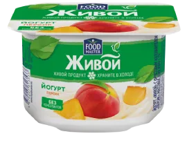 Живой Вязкий йогурт Персик 1,5% FoodMaster 110 мл