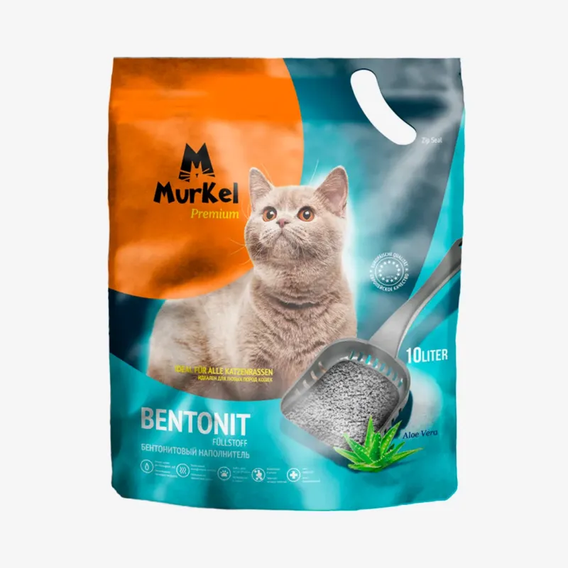 Наполнитель Murkel для кошачьего туалета комкующийся бентонитовый (алоэ вера) 10 л 8 кг