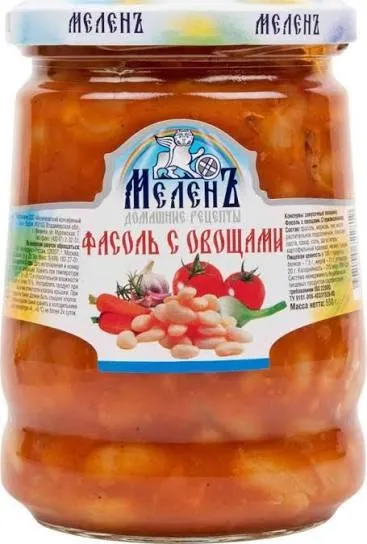 Фасоль с овощами «Меленъ. Домашние рецепты» (масса нетто: 550 г).