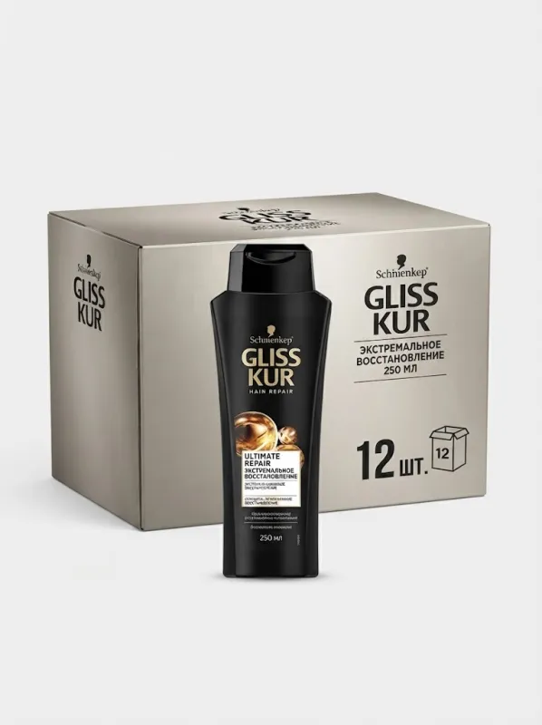 Шампунь Gliss Kur «Экстремальное Восстановление», 250 мл (Коробка, 12 штук)