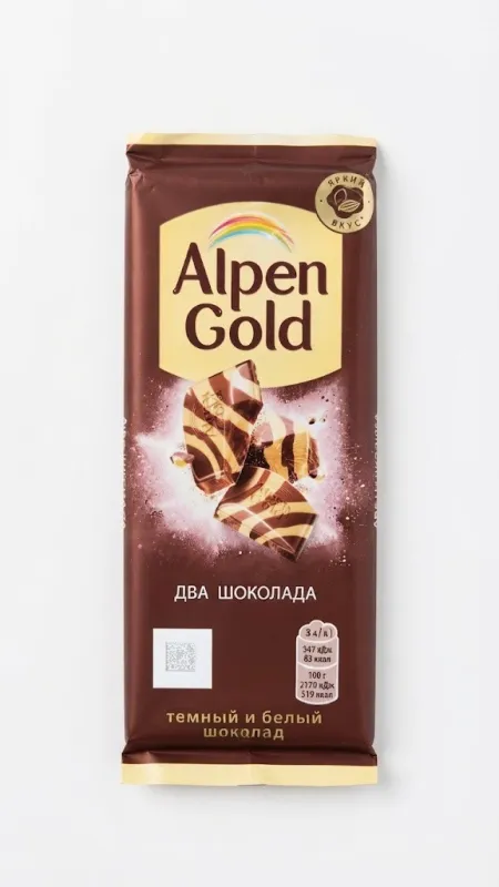 Шоколад Alpen Gold «Два шоколада» (темный и белый)   