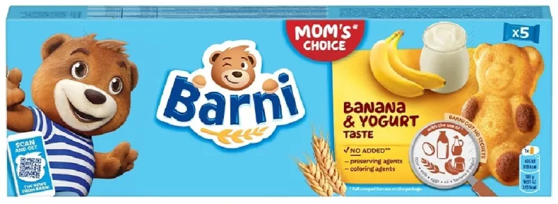 Барни бисквит со вкусом банана и йогурта 150 г