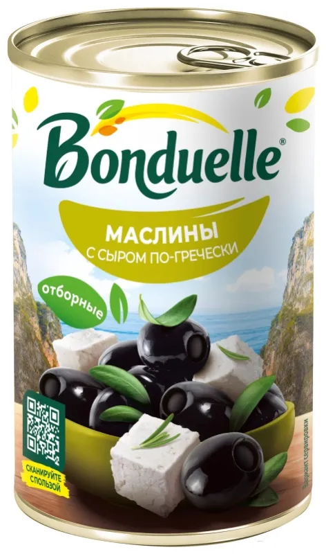 Маслины Bonduelle с сыром по-гречески 314 мл
