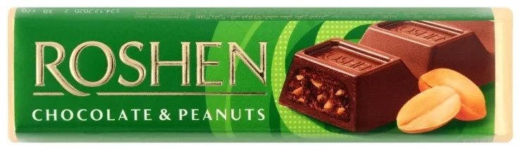ROSHEN Chocolate & Peanuts шоколадный батончик молочный 38 г
