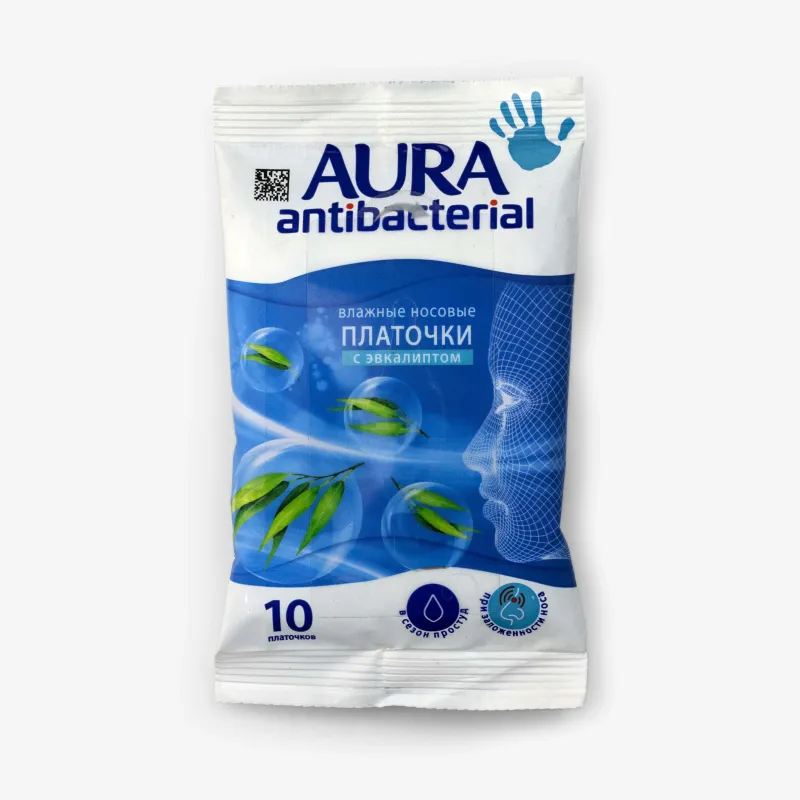 Салфетки Aura Эвкалипт влажные антибактериальные 10 шт