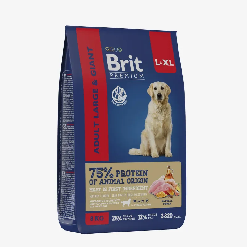 Сухой корм Brit Dog Adult Large and Giant с курицей для взрослых собак, 8 кг