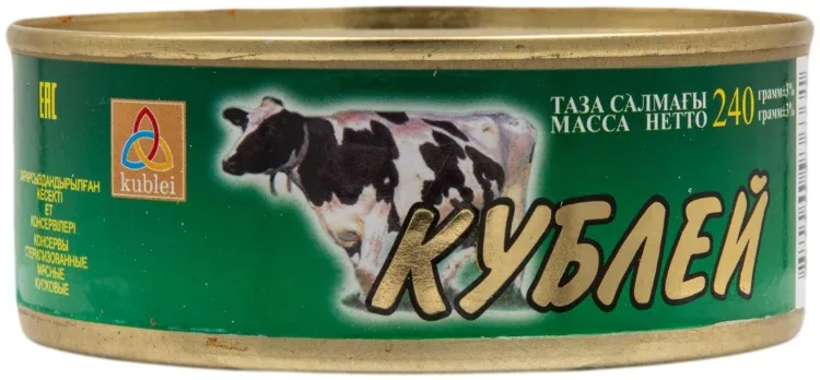 Говядина Кублей тушеная высшего сорта Казахская 240 г