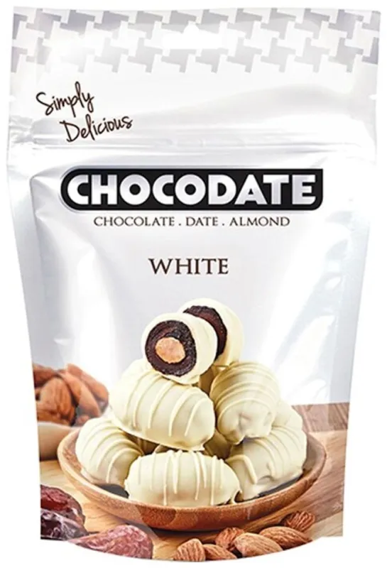 Chocodate финики с миндалём в белом шоколаде 100 г