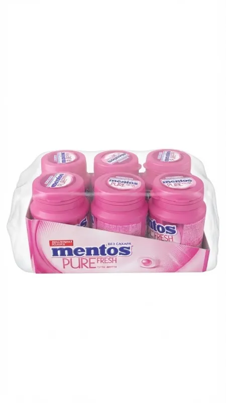 Жевательная резинка «Ментос» Mentos Pure Fresh со вкусом тутти-фрутти, блок 6 штук, 324 г