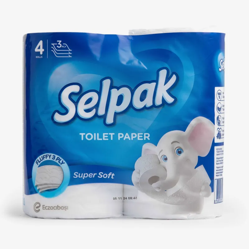 Бумага туалетная Selpak ультра комфорт 3 слоя, 4 шт