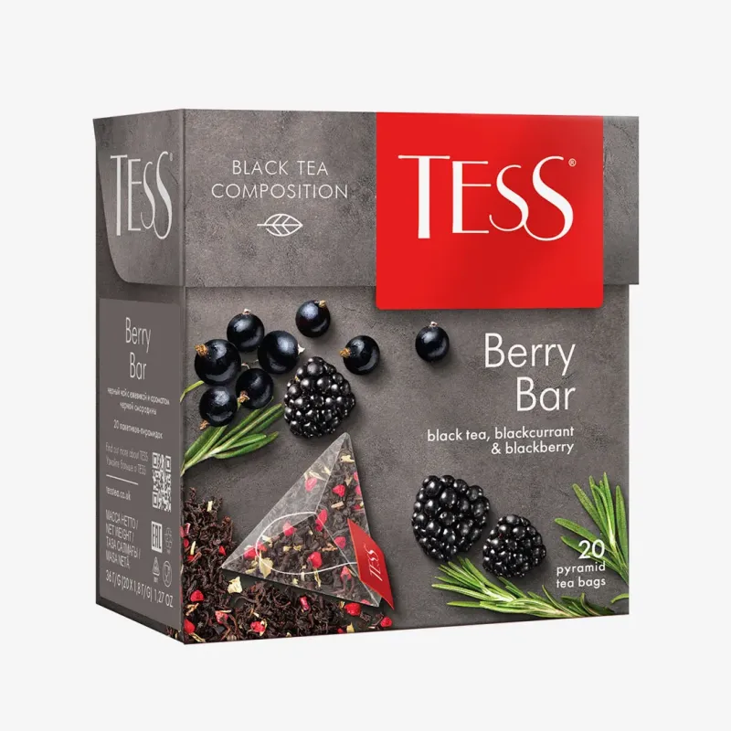 Чай Tess Berry Bar черный 20 пирамидок