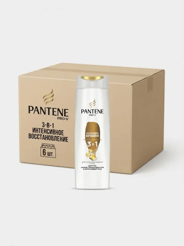 Шампунь для волос Pantene Pro-V «3 в 1 Интенсивное восстановление», 360 мл (Коробка, 6 штук)