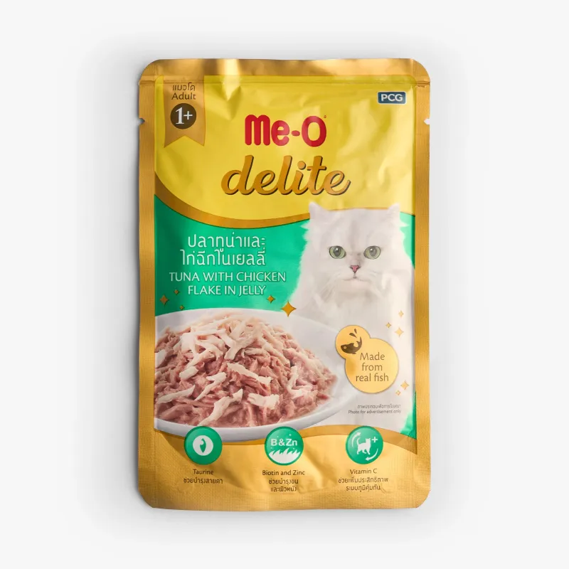 Желе Me-O delite с кусочками тунца и курицы, 70 г