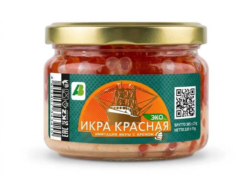 Икра красная имитированная с кремом «Эко», 220 г