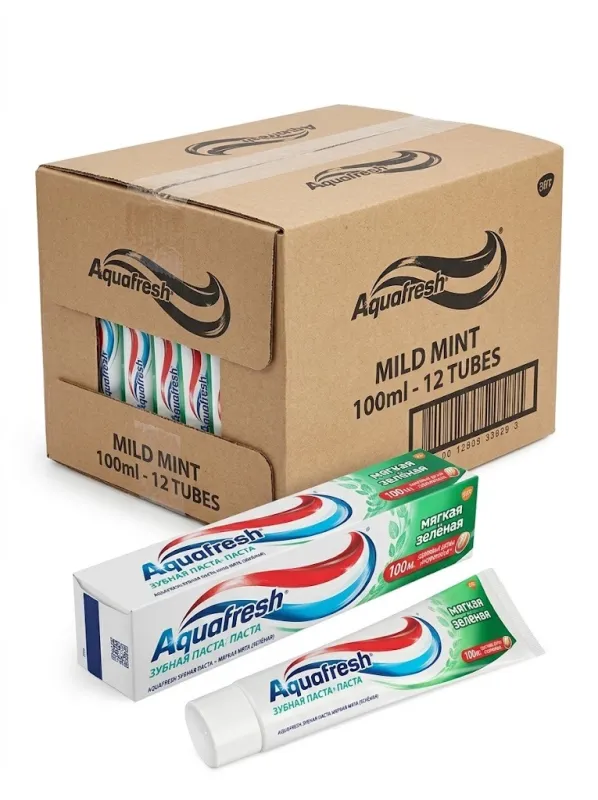 Зубная паста Aquafresh «Мягкая мята» (зелёная), 100 мл (опт, упаковка 12 шт.)