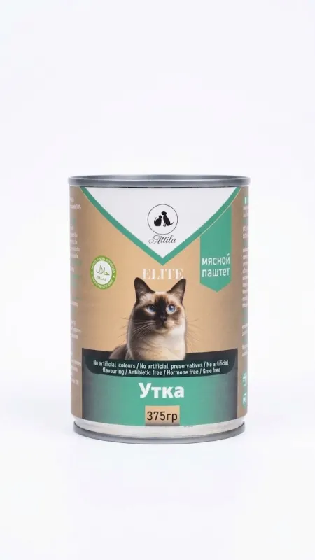 Влажный корм для кошек Attila ELITE Мясной паштет «Утка» (375 г)