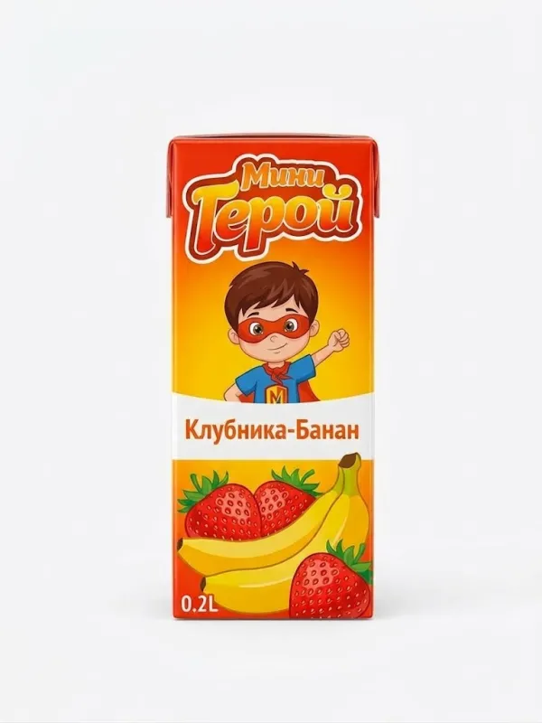 Сок Мини Герой Клубника-Банан 0,2л