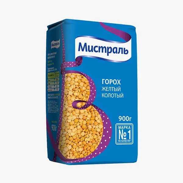 Горох Мистраль желтый колотый, 900 г