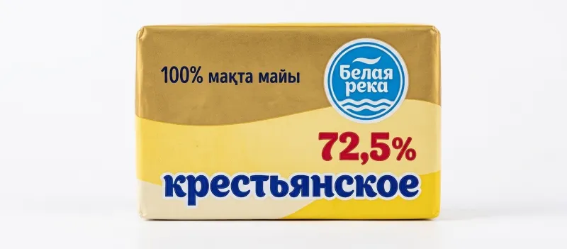 Масло сливочное «Крестьянское» 72.5% Белая Река, 1 кг