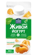 Живой Питьевой йогурт со вкусом абрикоса 2% FoodMaster  450 мл