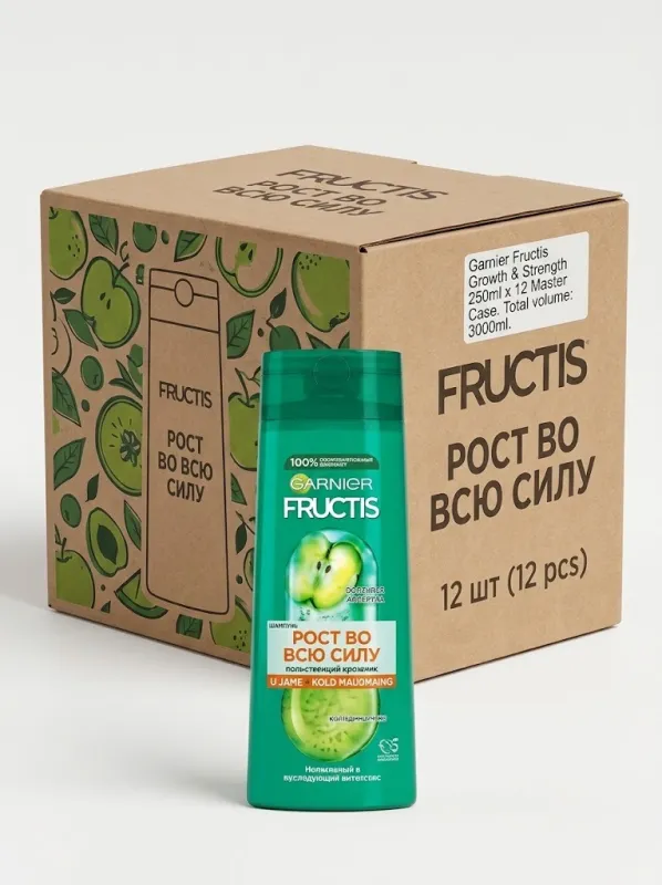 Шампунь Garnier Fructis «Рост во всю силу» (250 мл) — оптовая упаковка 12 шт.