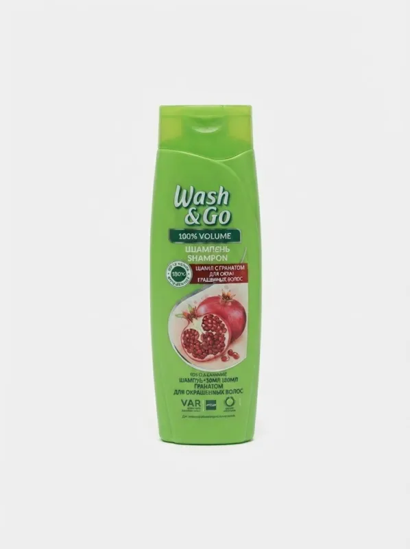 Шампунь для волос Wash & Go с гранатом для окрашенных волос, 180 мл