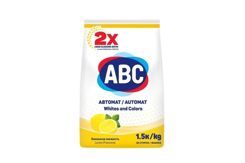 Стиральный порошок автомат ABC «Лимонная свежесть» (Whites and Colors), 1.5 кг