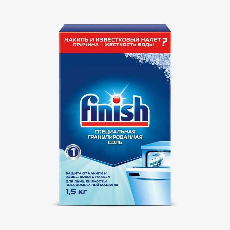 Соль Finish для защиты посудомоечной машины от налета и накипи, 1.5 кг