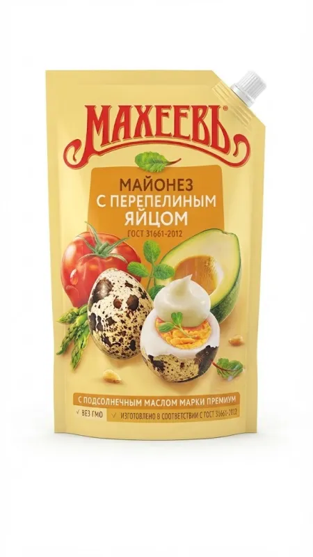 МАЙОНЕЗ С ПЕРЕПЕЛИНЫМ ЯЙЦОМ «МАХЕЕВЪ» (770 Г)