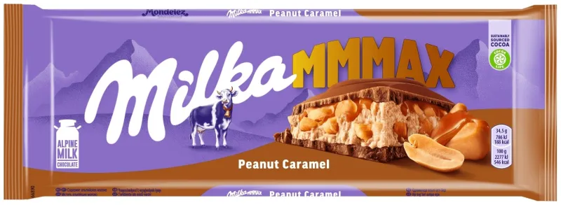 Milka MMMAX Peanut Caramel шоколадная плитка молочный 276 г