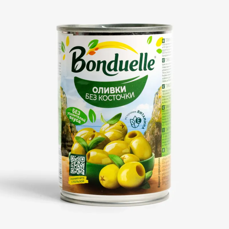 Оливки Bonduelle зеленые без косточки, 314 мл
